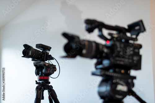 Canvas Print Professional two camera setup for live video streaming