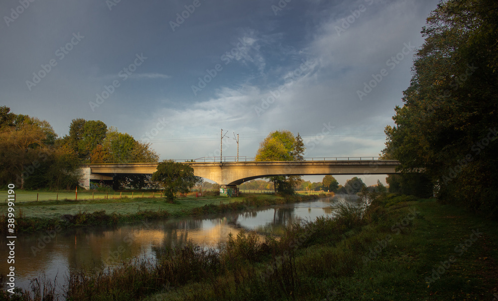 Fototapeta premium railway bridge over the river