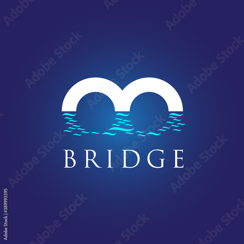 letter B Bridge symbol vector concept with a reflection effect