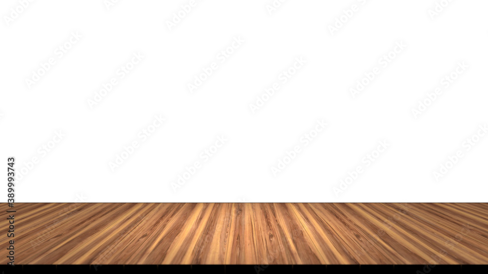 Wood table top on white background. 3D render Wood table top on white background. 3D render