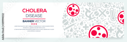 Creative (Cholera) disease Banner Word with Icons ,Vector illustration.

