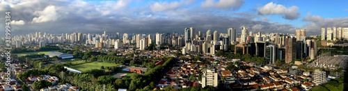 Panoramic view of the city of Sao Paulo  Brazil  South America. 