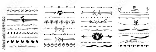 Hand-drawn borders, text dividers, doodle underlines. Design elements