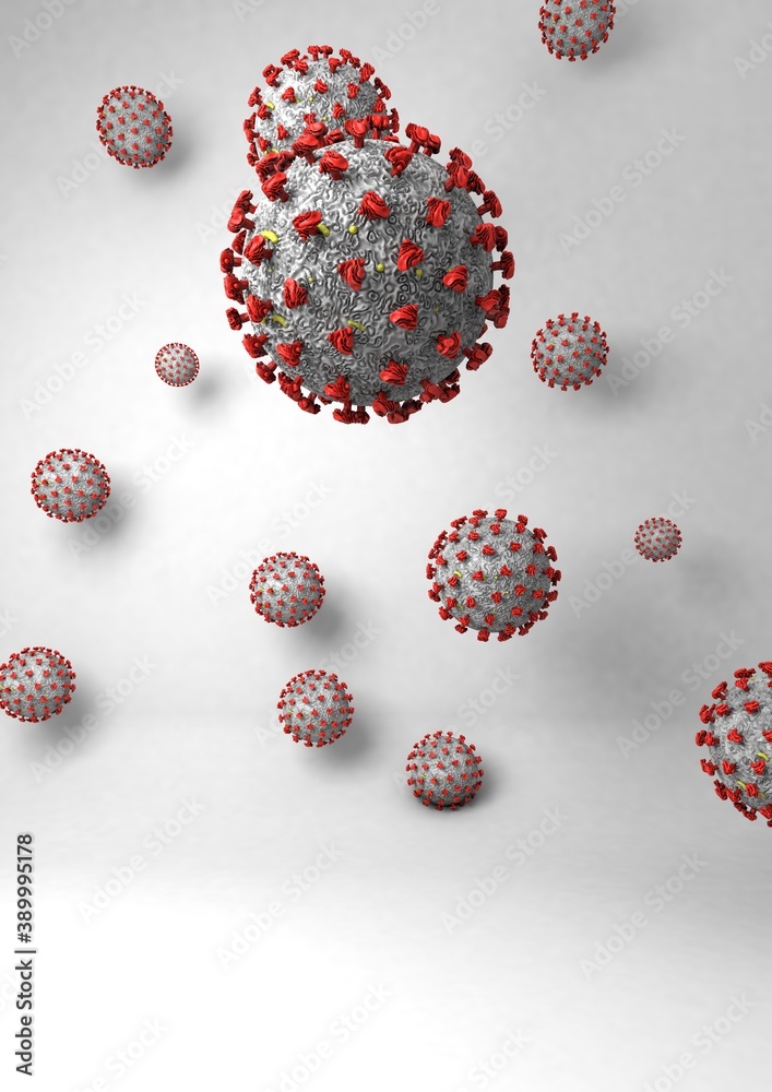 Covid-19 cell 3d rendering illustration great for A5 brochure. Concept banner Covid-19 cell 3d rendering illustration great for A5 brochure. Concept banner