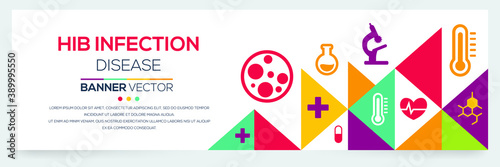 Creative (Hib Infection) disease Banner Word with Icons ,Vector illustration.
