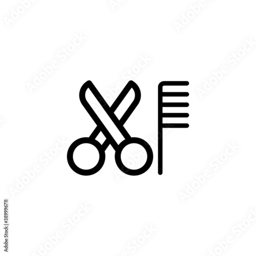 Hair Salon Icon  in black line style icon, style isolated on white background