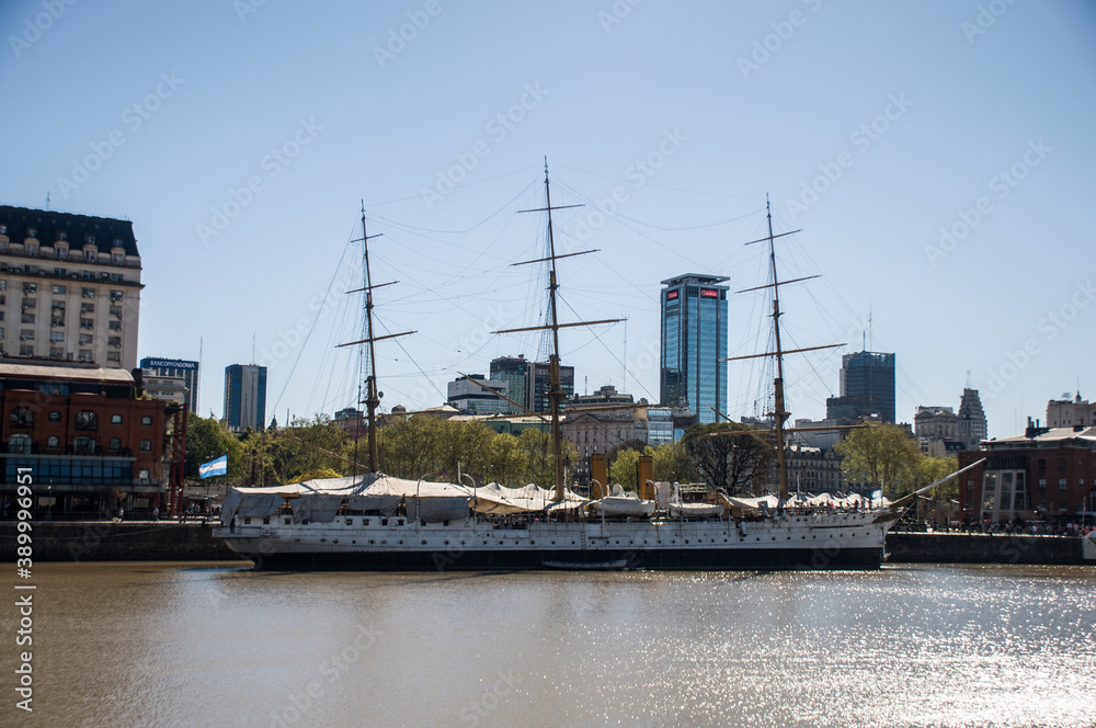 Beautiful landscape of the Puerto Madero neighborhood in Buenos Aires