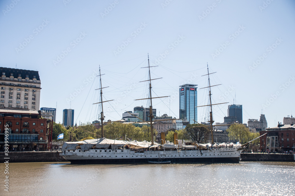 Beautiful landscape of the Puerto Madero neighborhood in Buenos Aires