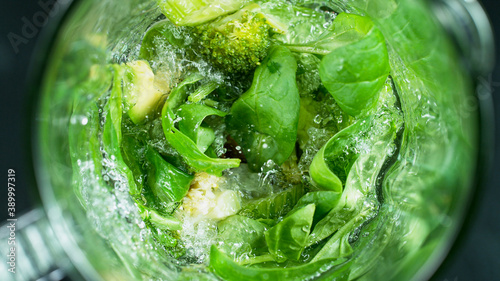 Green fresh smoothie blende...