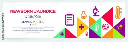 Creative (Newborn Jaundice) disease Banner Word with Icons ,Vector illustration.
