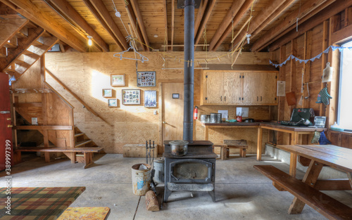 SQUAW VALLEY, CALIFORNIA, UNITED STATES - Dec 25, 2017: Bradley Ski Hut Interior photo