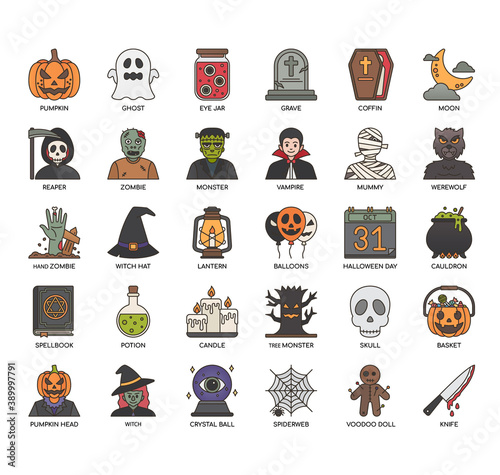 Halloween , Thin Line and Pixel Perfect Icons
