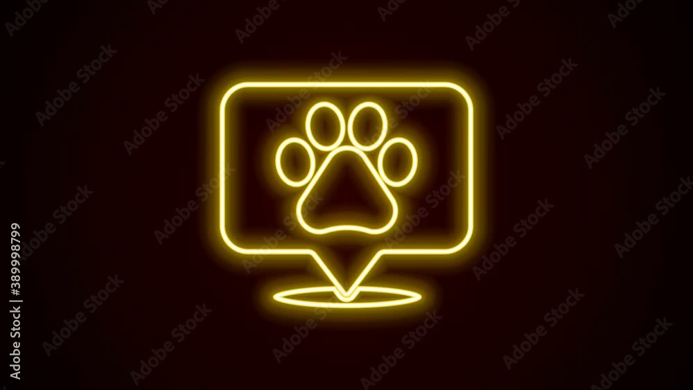 Glowing neon line Map pointer with veterinary medicine hospital, clinic or pet shop for animals icon isolated on black background. Vet or veterinarian clinic. 4K Video motion graphic animation Glowing neon line Map pointer with veterinary medicine hospital, clinic or pet shop for animals icon isolated on black background. Vet or veterinarian clinic. 4K Video motion graphic animation