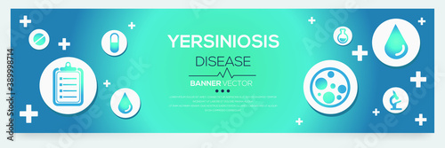 Creative (Yersiniosis) disease Banner Word with Icons ,Vector illustration.
 photo