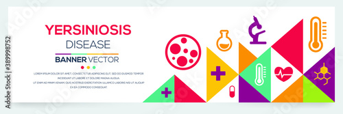 Creative (Yersiniosis) disease Banner Word with Icons ,Vector illustration.
 photo