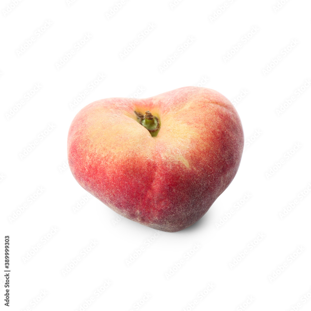 Fresh ripe donut peach isolated on white Fresh ripe donut peach isolated on white