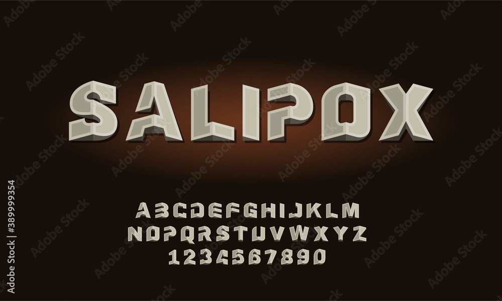 Obraz premium Unique folded alphabet letters font set