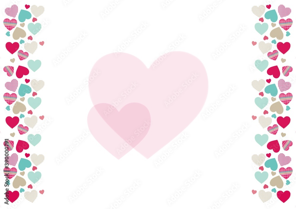 Colorful  hearts With white background 