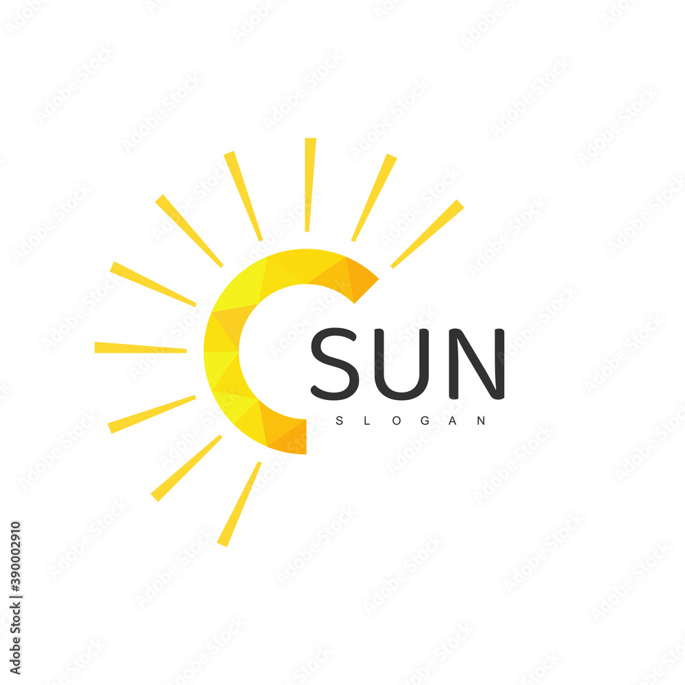 Fototapeta premium Sun Logo Template, Icon Design Illustration