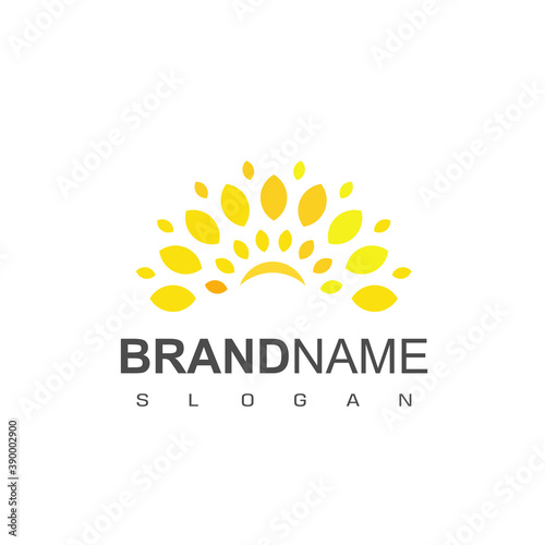Sun Logo Template, Icon Design Illustration