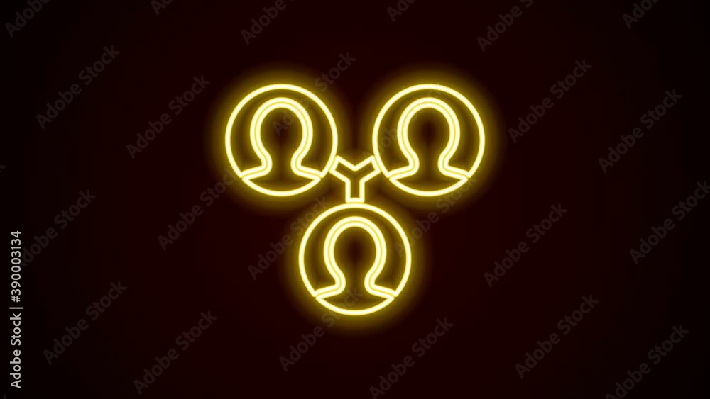 Glowing neon line Project team base icon isolated on black background. Business analysis and planning, consulting, team work, project management. 4K Video motion graphic animation Glowing neon line Project team base icon isolated on black background. Business analysis and planning, consulting, team work, project management. 4K Video motion graphic animation