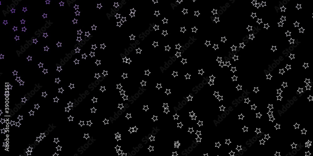 Dark Purple vector background with small and big stars. Dark Purple vector background with small and big stars.