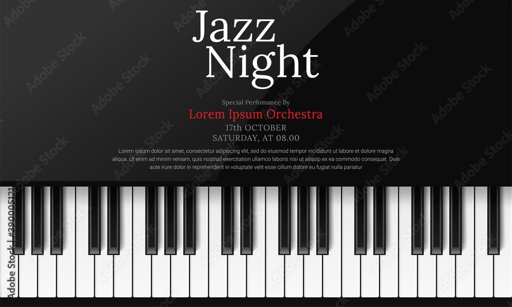 Fototapeta premium international jazz day poster template with piano