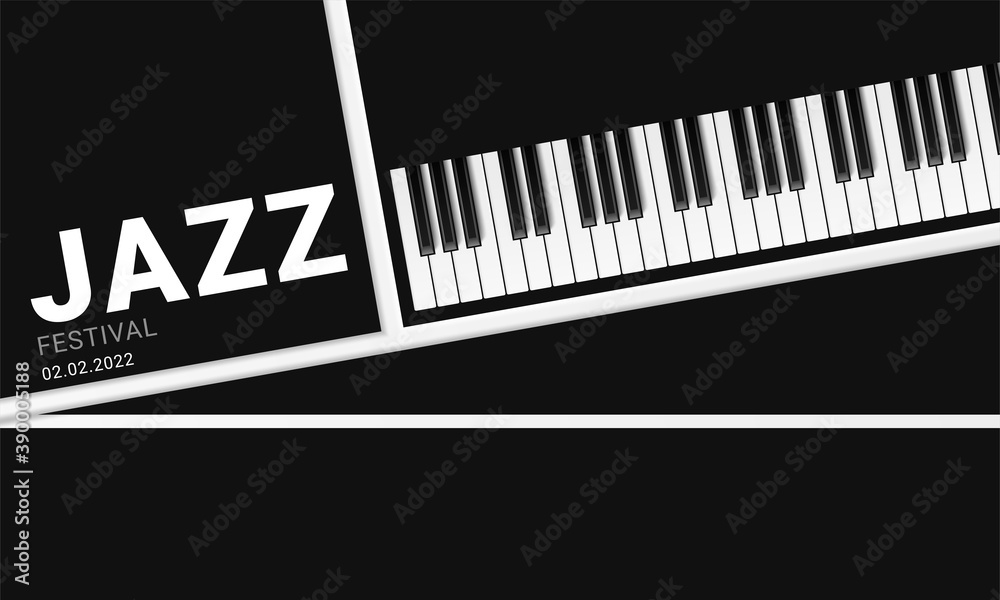 Fototapeta premium Music festival poster template with piano keys