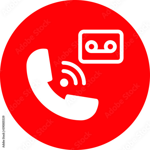 Phone record icon for any purpose mobile app presentation website
