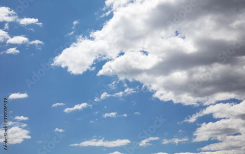 Summer sky with blue sky and white clouds natural background