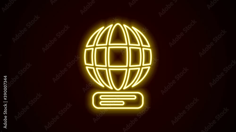 Glowing neon line Worldwide icon isolated on black background. Pin on globe. 4K Video motion graphic animation Glowing neon line Worldwide icon isolated on black background. Pin on globe. 4K Video motion graphic animation