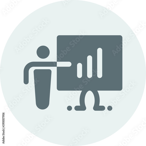 Presentation person icon for any purpose mobile app presentation website