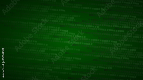 Abstract background of small squares or pixels in shades of dark green colors