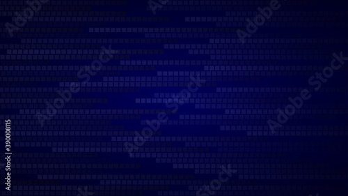 Abstract background of small squares or pixels in shades of dark blue colors