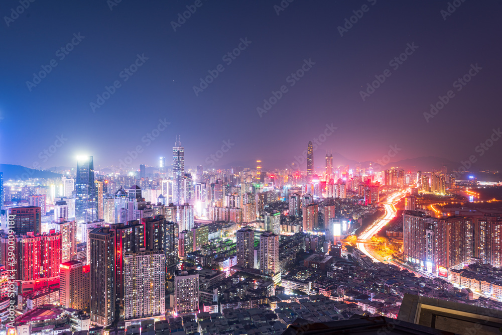 Blues skyline in Futian District, Shenzhen, China