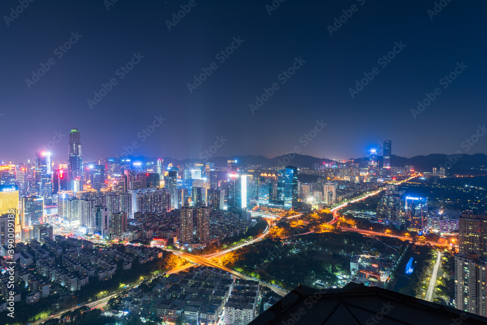 Blues skyline in Futian District, Shenzhen, China