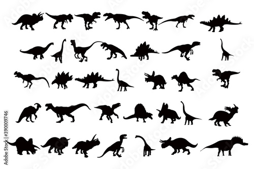 Fototapeta Naklejka Na Ścianę i Meble -  dinosaur silhouette icon vector set for logo