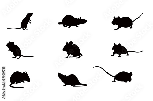 mouse silhouette icon vector set for logo photo
