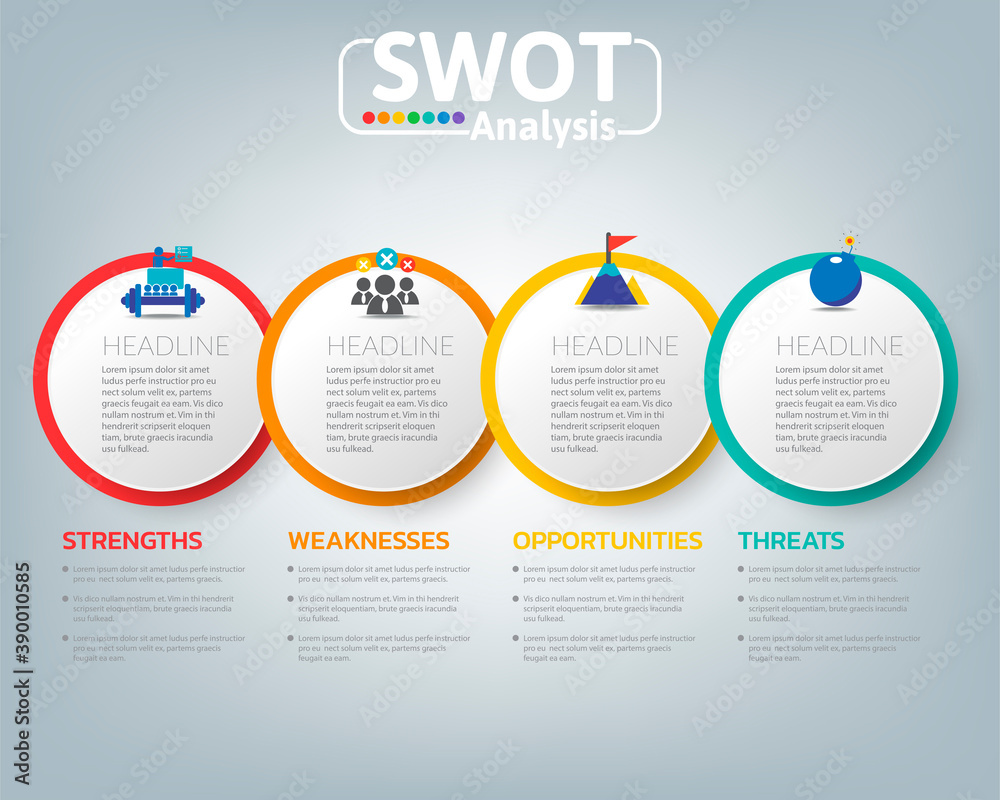 Swot analysis business infographic chart Stock Vector Adobe Stock