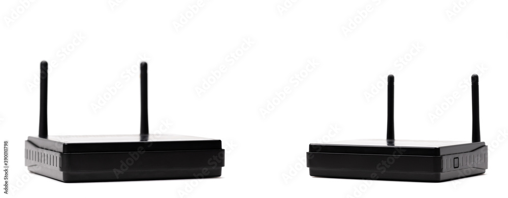 set of wifi router isolated on a white background. wireless hardware equipment set of wifi router isolated on a white background. wireless hardware equipment