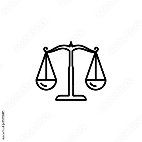 Scale icon, law firm logo template. simple flat vector.