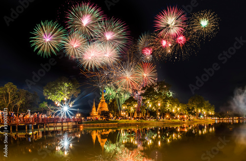 Loi Krathong Day, Sukhothai Historical Park, Thailand