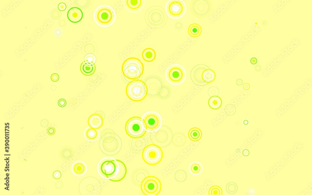 Light Green, Yellow vector pattern with spheres.