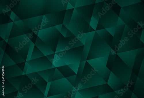 Dark Green vector polygon abstract backdrop.