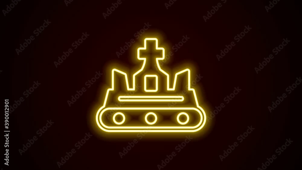 Glowing neon line British crown icon isolated on black background. 4K Video motion graphic animation Glowing neon line British crown icon isolated on black background. 4K Video motion graphic animation