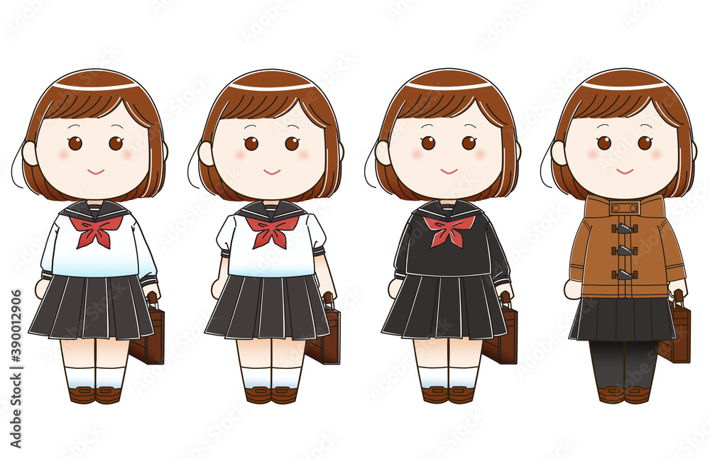 セーラー服　春夏秋冬　女子制服
