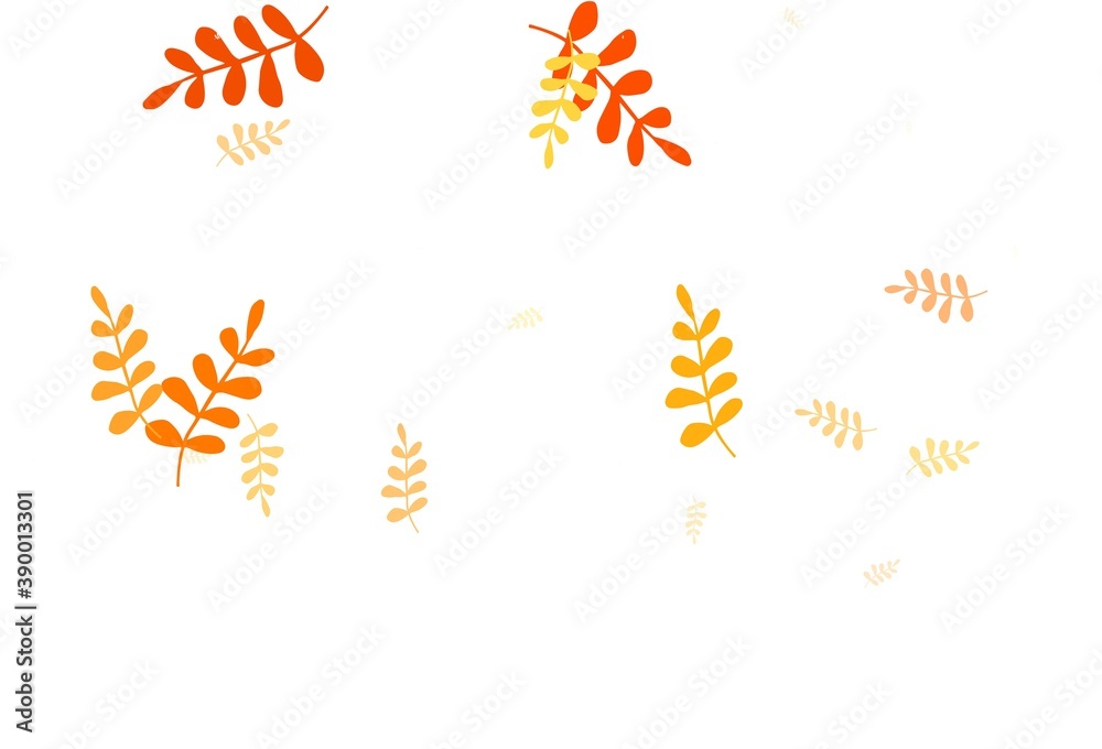 Light Orange vector elegant pattern with leaves.