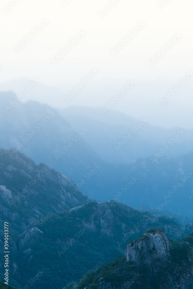 Fototapeta premium Landscape of Mount Huangshan (Yellow Mountains). UNESCO World Heritage Site. Located in Huangshan, Anhui, China.
