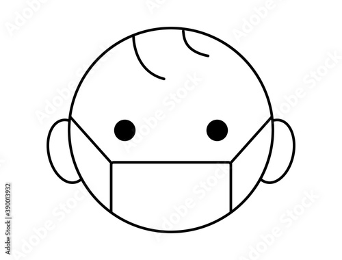 マスクをする人　マスク