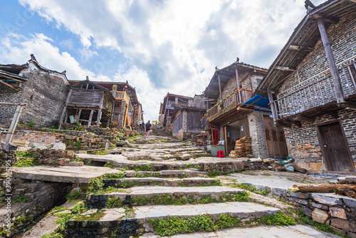 Sunny afternoon scenery of Millennium Yao Village in Liannan County, Qingyuan, Guangdong photo